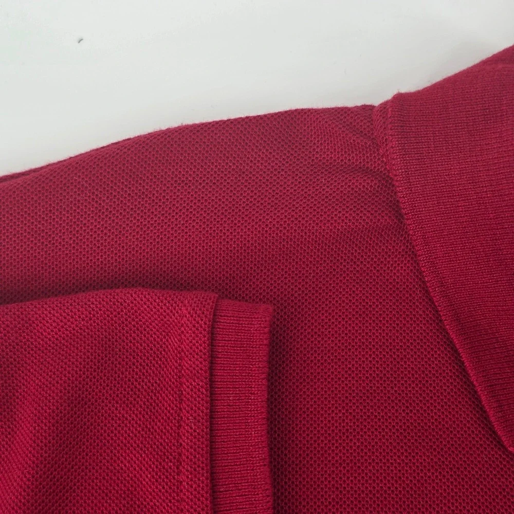 Ralph Lauren Polo Shirt Mens XL Burgundy Short Sleeve Pique Cotton Blue Pony